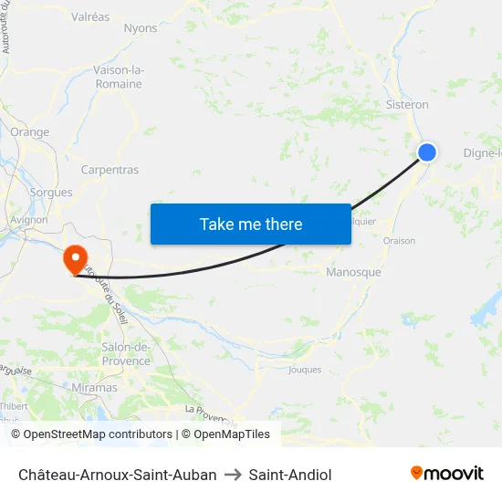 Château-Arnoux-Saint-Auban to Saint-Andiol map