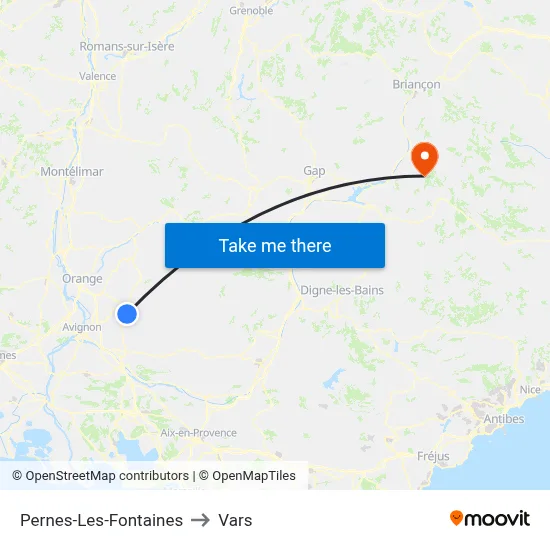 Pernes-Les-Fontaines to Vars map