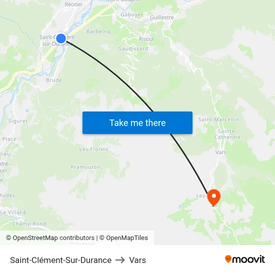 Saint-Clément-Sur-Durance to Vars map