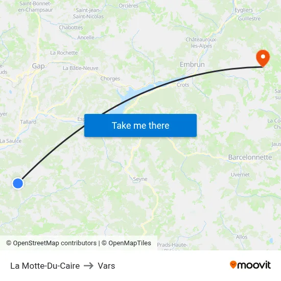 La Motte-Du-Caire to Vars map