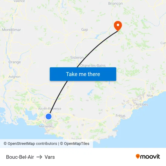 Bouc-Bel-Air to Vars map