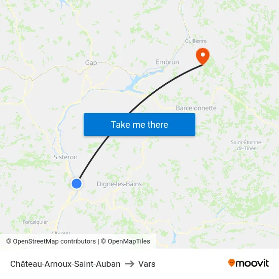 Château-Arnoux-Saint-Auban to Vars map