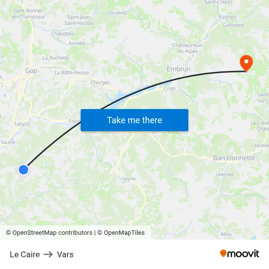 Le Caire to Vars map