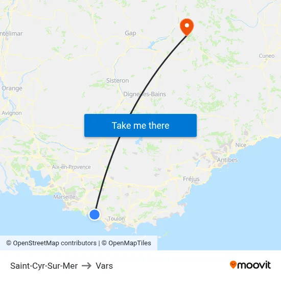 Saint-Cyr-Sur-Mer to Vars map