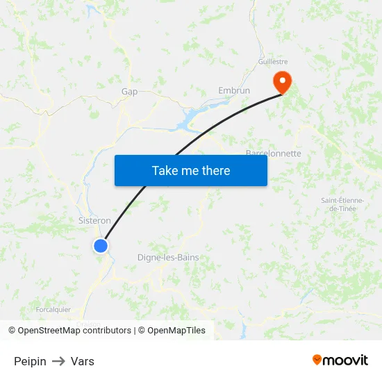 Peipin to Vars map