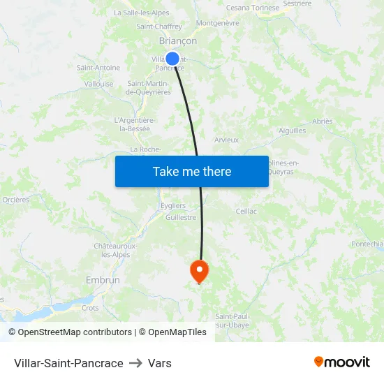 Villar-Saint-Pancrace to Vars map