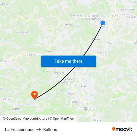 La Freissinouse to Ballons map