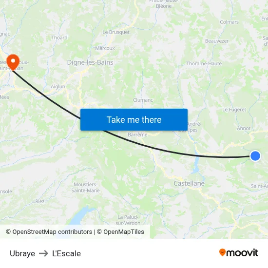 Ubraye to L'Escale map