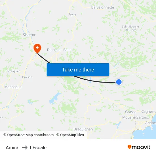Amirat to L'Escale map