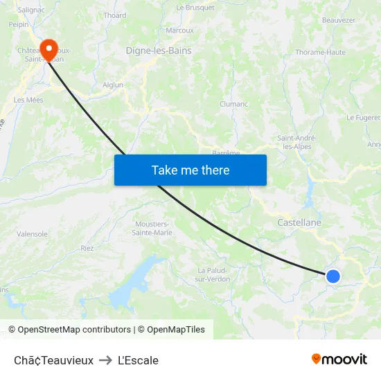 Chã¢Teauvieux to L'Escale map