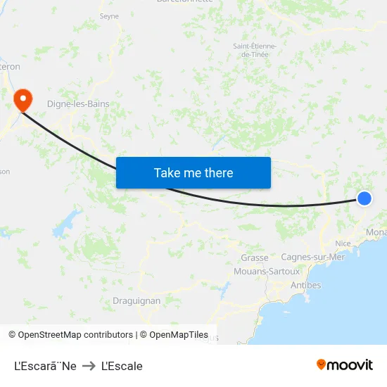 L'Escarã¨Ne to L'Escale map