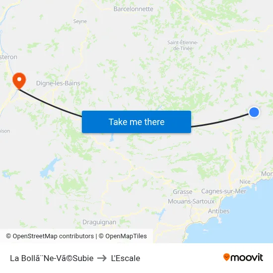 La Bollã¨Ne-Vã©Subie to L'Escale map