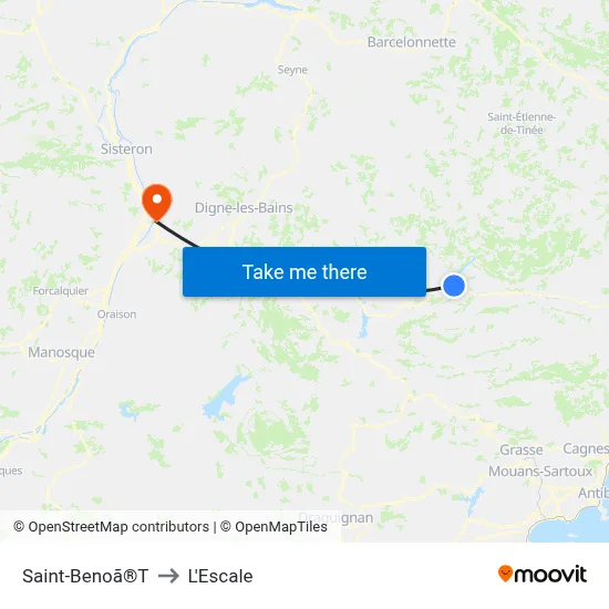 Saint-Benoã®T to L'Escale map