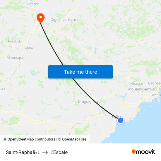 Saint-Raphaã«L to L'Escale map