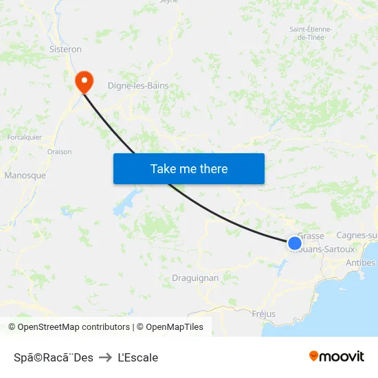 Spã©Racã¨Des to L'Escale map