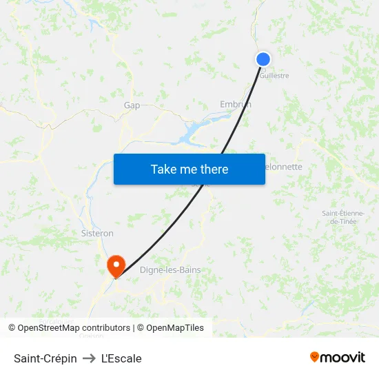Saint-Crépin to L'Escale map