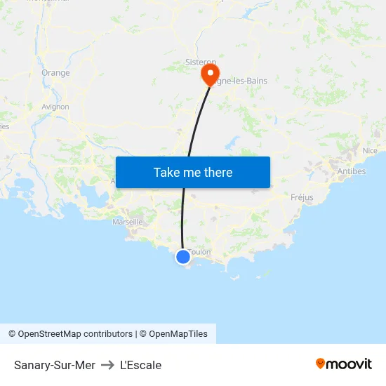 Sanary-Sur-Mer to L'Escale map