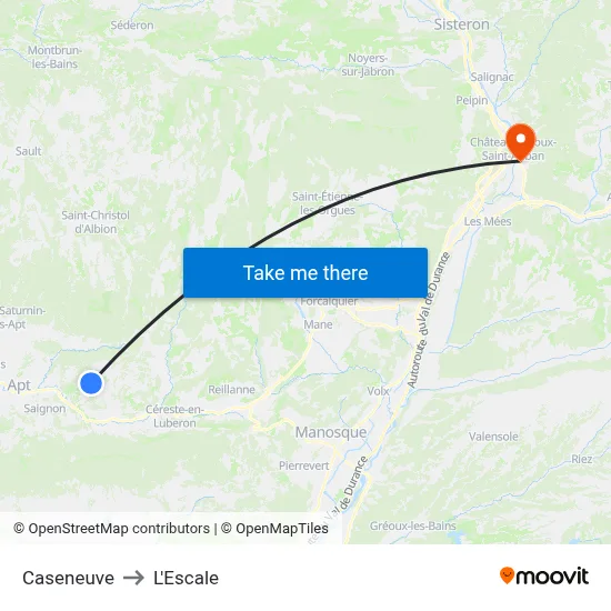 Caseneuve to L'Escale map