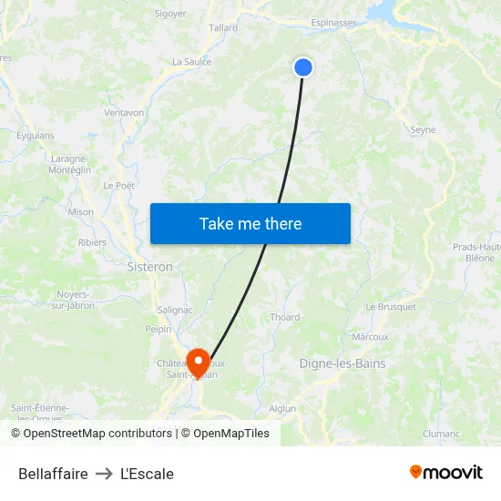 Bellaffaire to L'Escale map