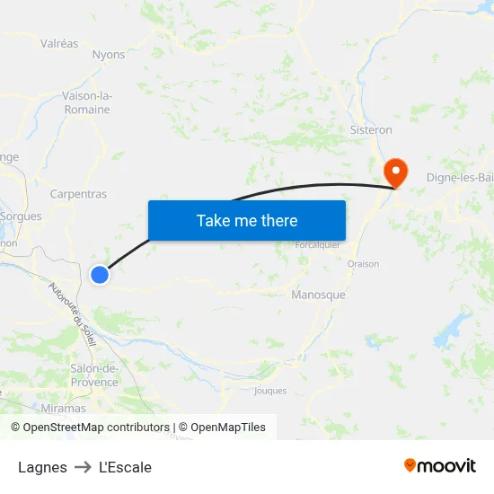 Lagnes to L'Escale map