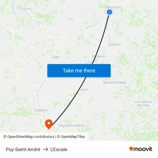 Puy-Saint-André to L'Escale map