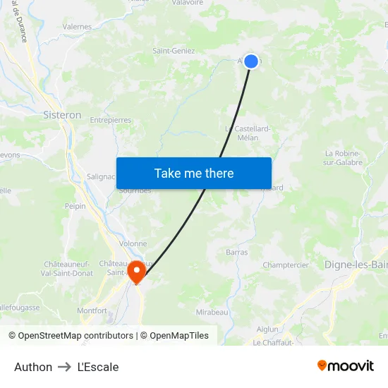 Authon to L'Escale map