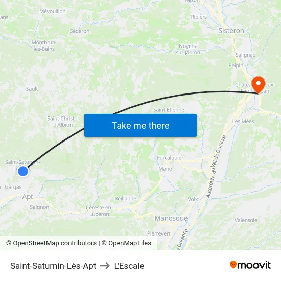 Saint-Saturnin-Lès-Apt to L'Escale map