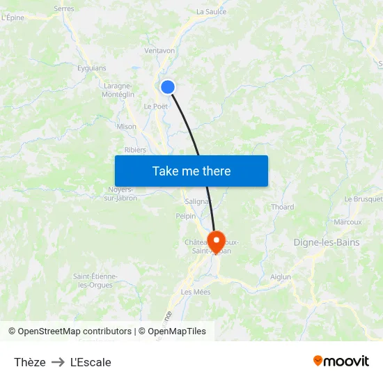 Thèze to L'Escale map