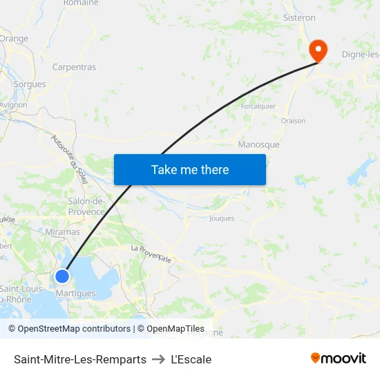 Saint-Mitre-Les-Remparts to L'Escale map