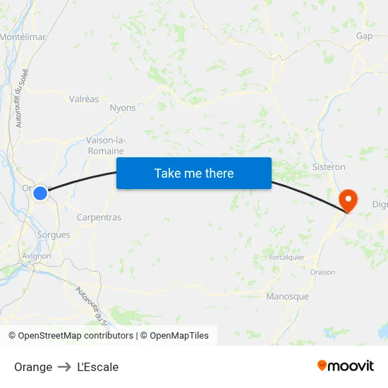 Orange to L'Escale map