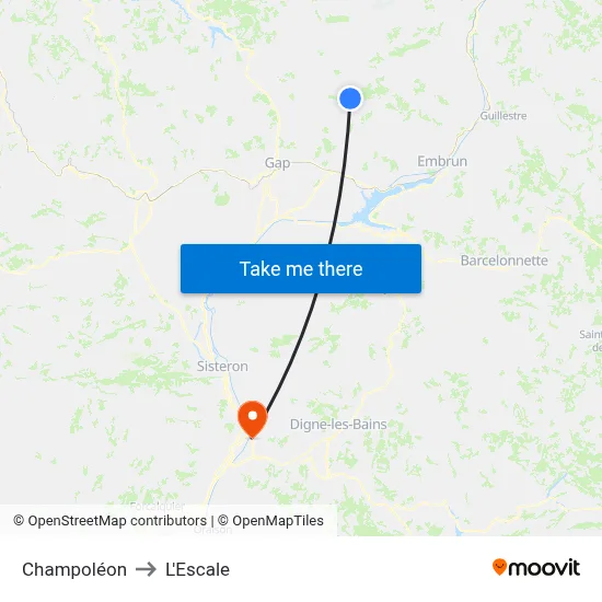 Champoléon to L'Escale map