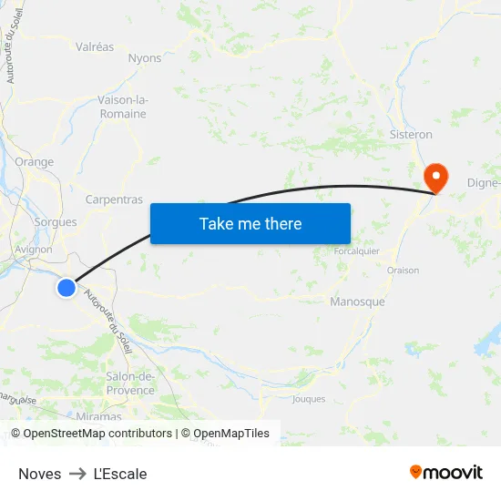 Noves to L'Escale map