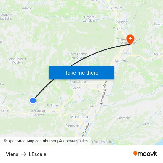 Viens to L'Escale map