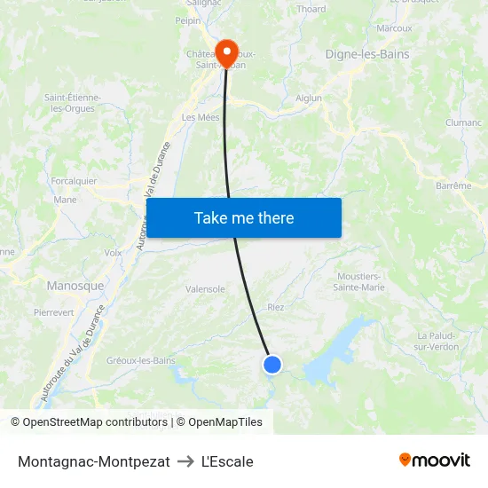 Montagnac-Montpezat to L'Escale map