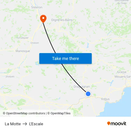 La Motte to L'Escale map