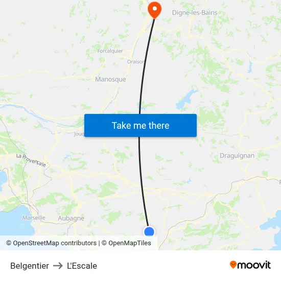 Belgentier to L'Escale map