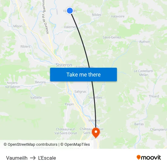 Vaumeilh to L'Escale map