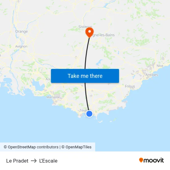 Le Pradet to L'Escale map
