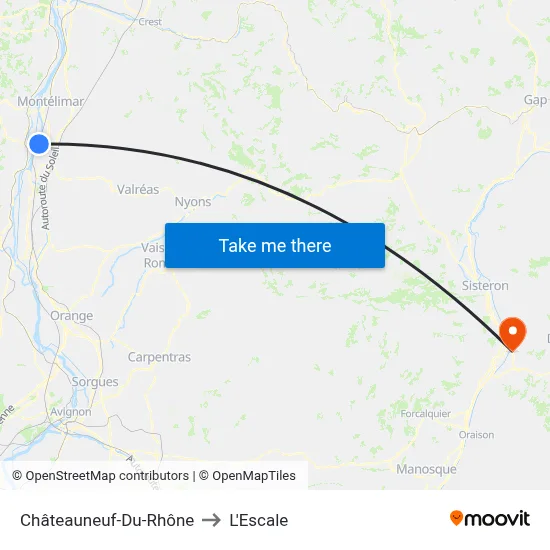 Châteauneuf-Du-Rhône to L'Escale map