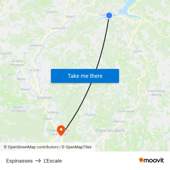 Espinasses to L'Escale map
