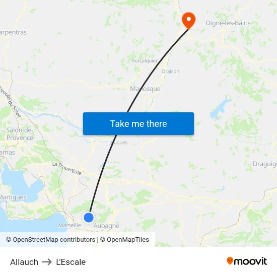 Allauch to L'Escale map