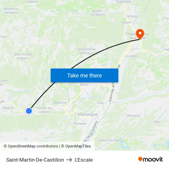 Saint-Martin-De-Castillon to L'Escale map