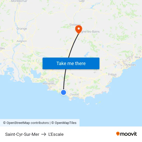 Saint-Cyr-Sur-Mer to L'Escale map