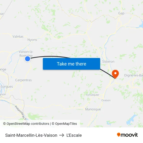 Saint-Marcellin-Lès-Vaison to L'Escale map