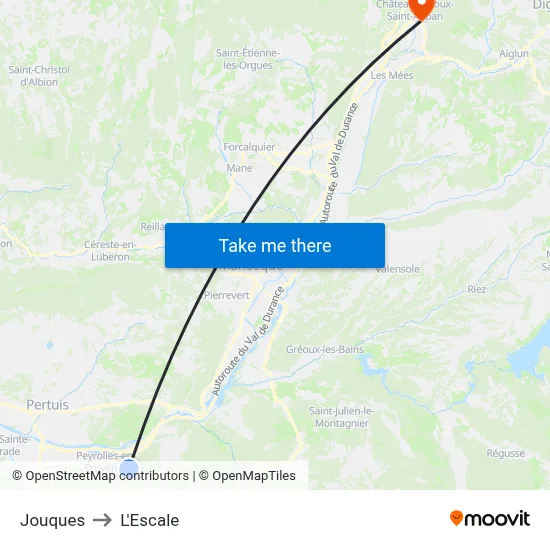 Jouques to L'Escale map