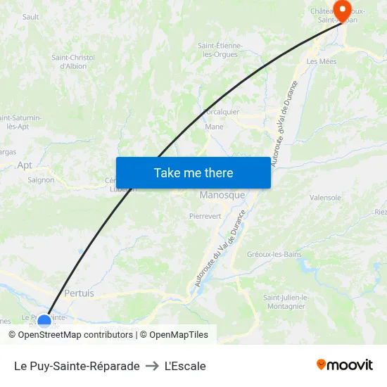 Le Puy-Sainte-Réparade to L'Escale map