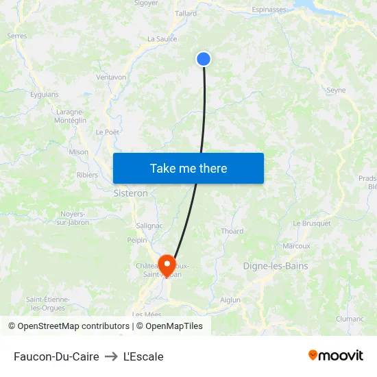 Faucon-Du-Caire to L'Escale map