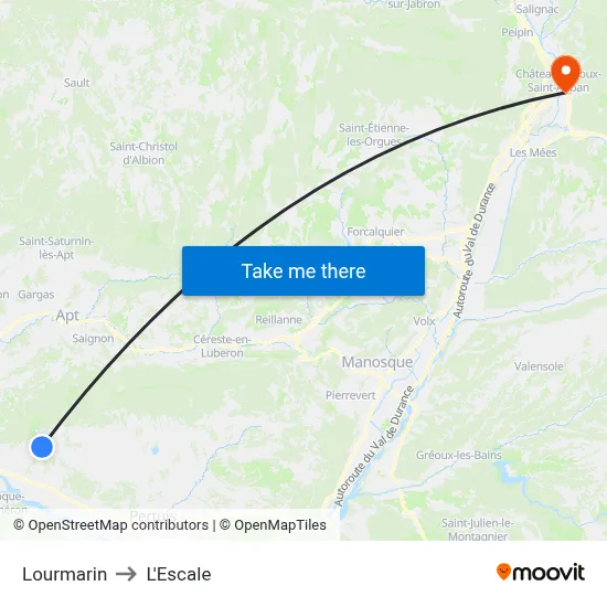 Lourmarin to L'Escale map