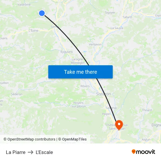 La Piarre to L'Escale map