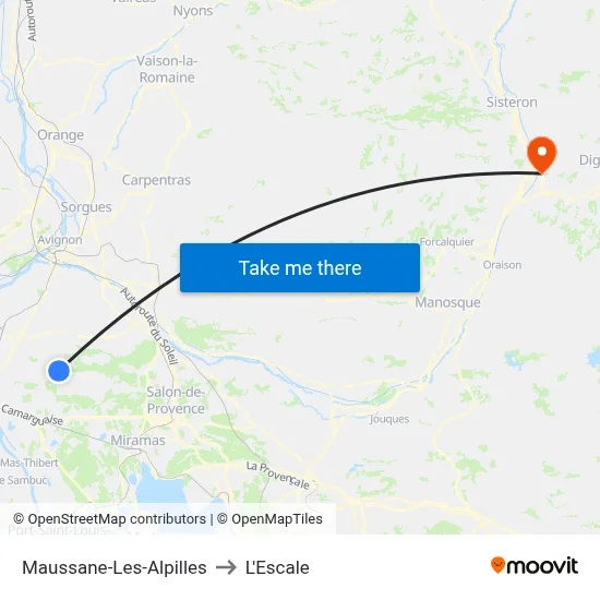 Maussane-Les-Alpilles to L'Escale map